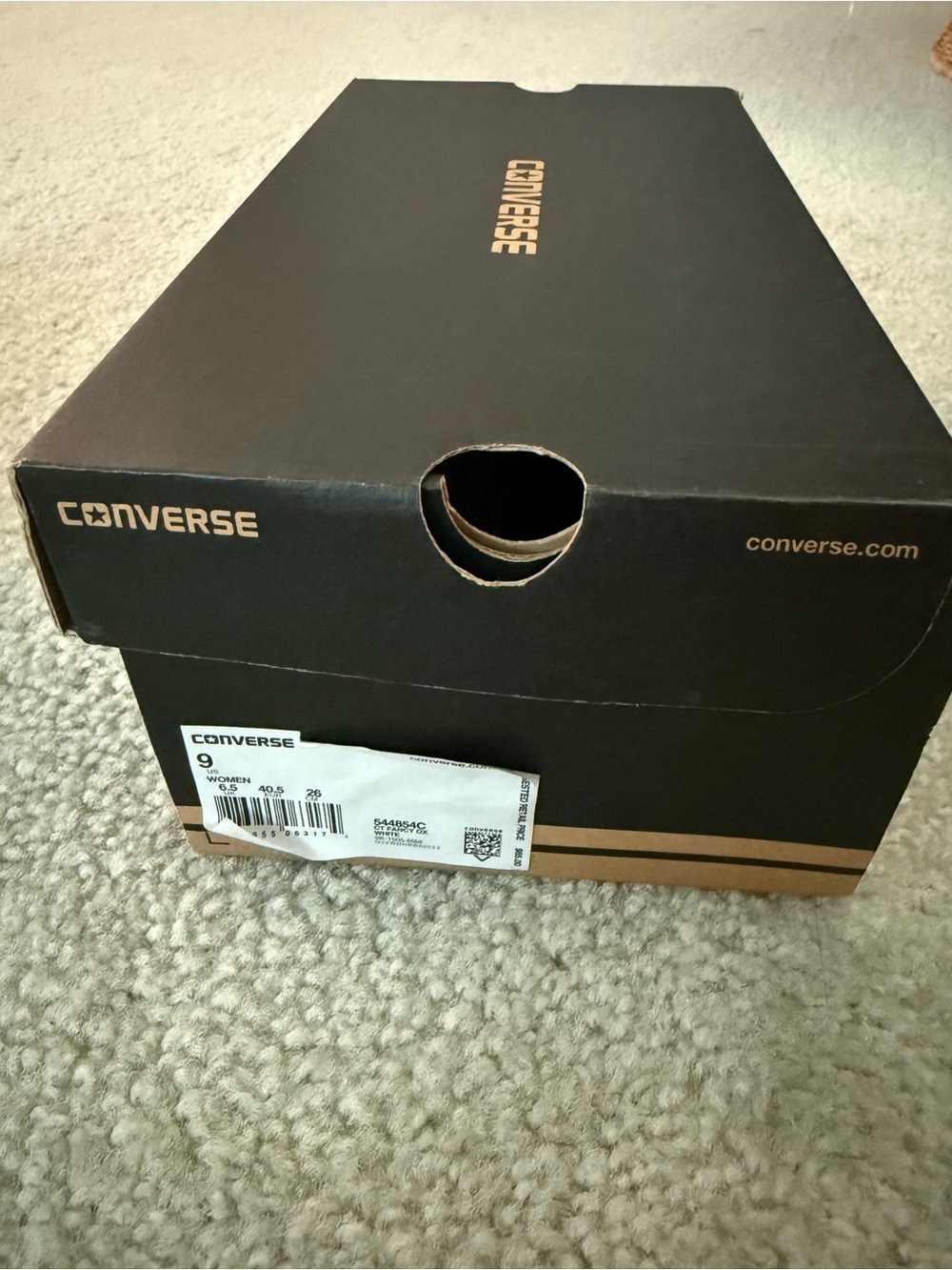 Converse white leather shoes